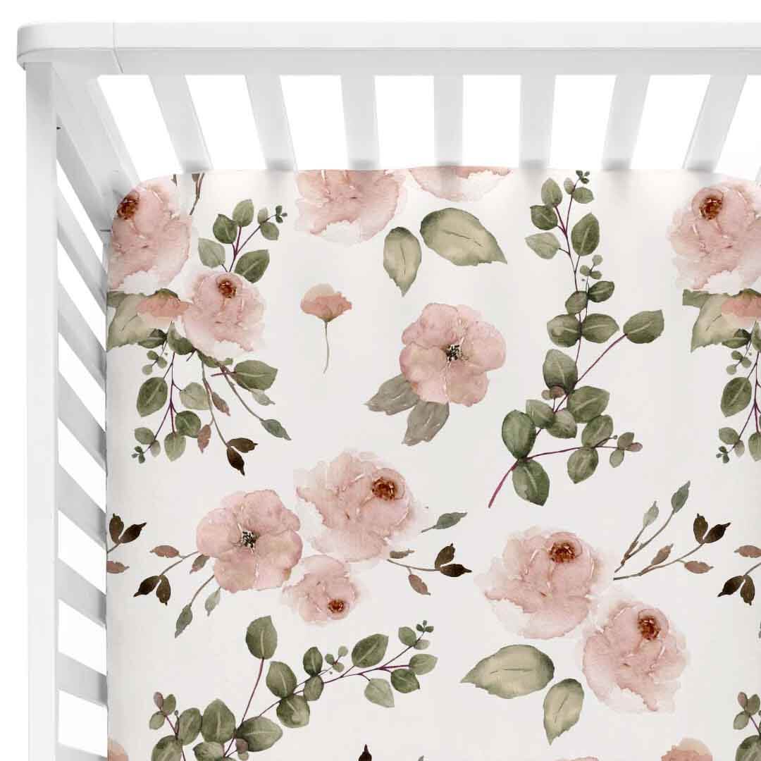 Millie's Dusty Rose Garden Crib Sheet - Image 2