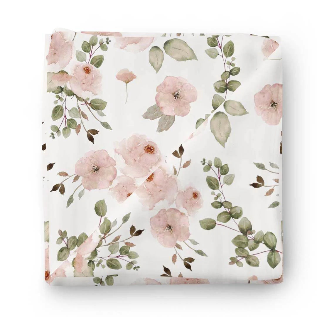 Millie's Dusty Rose Garden Oversized Swaddle Blanket - Image 2