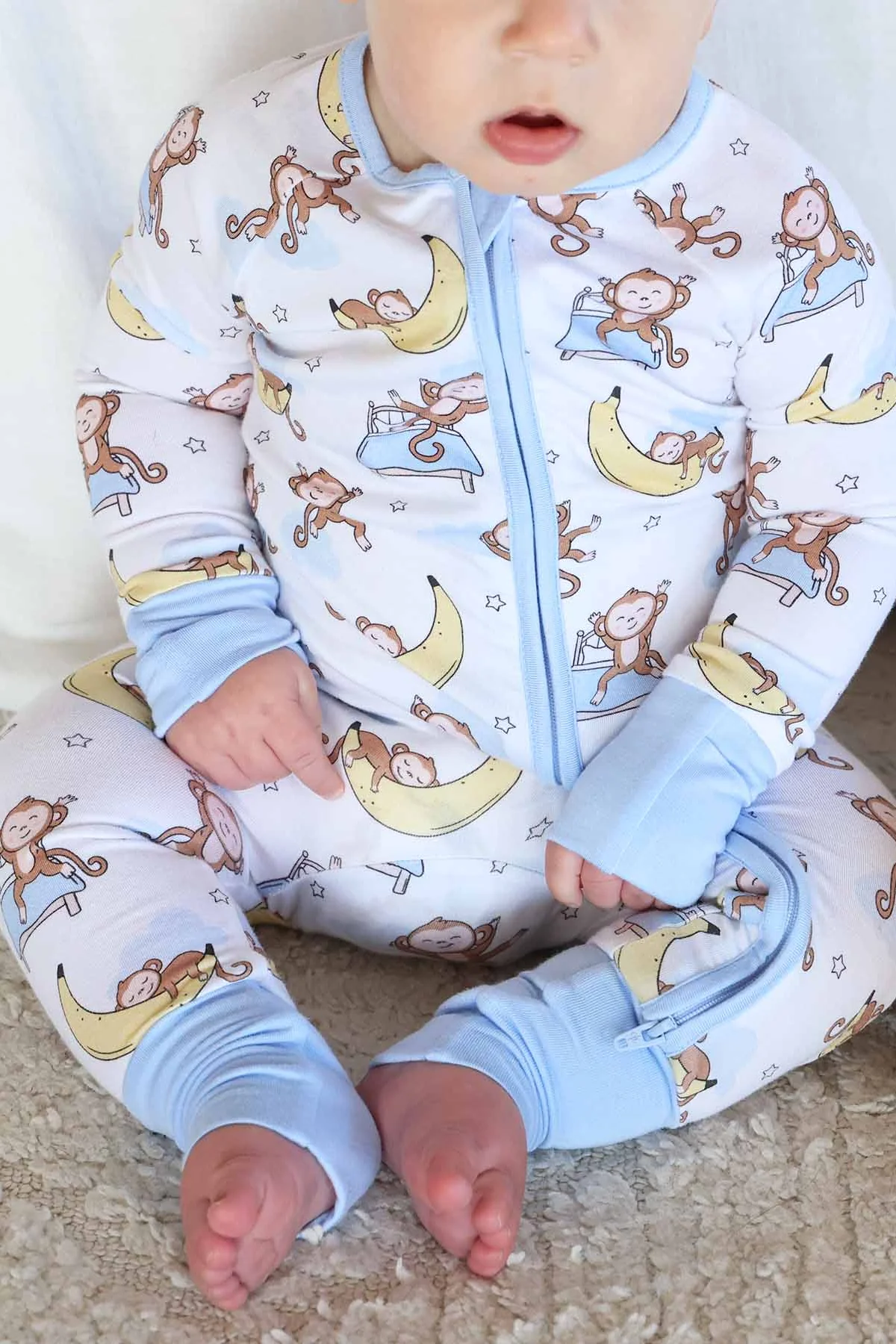 Monkey See, Monkey Snooze Convertible Zip Romper - Image 10