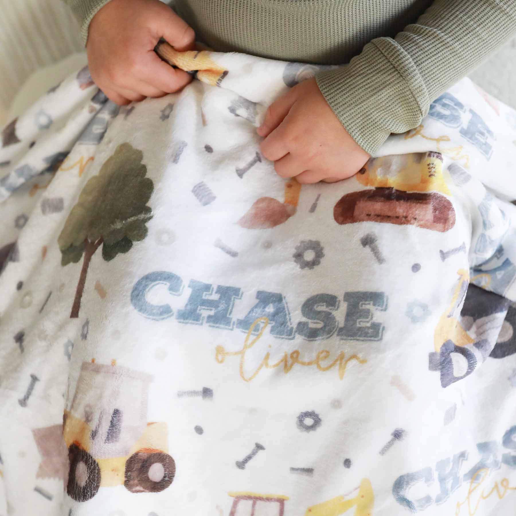 Nuts & Bolts Personalized Kids Blanket - Image 3