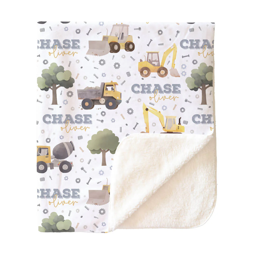 Nuts & Bolts Personalized Kids Blanket - Image 6