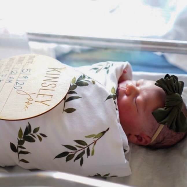Olive Leaf Oversized Swaddle Blanket - Image 3