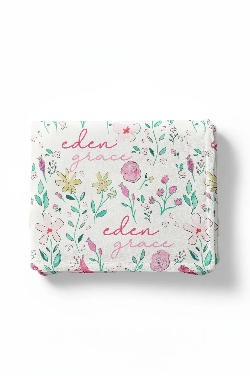 Paris Petals Personalized Kids Blanket - Image 2