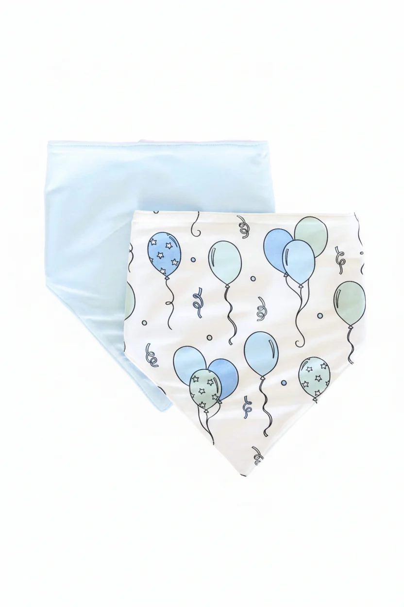 Party Time 2pc Bandana Bibs | Blue