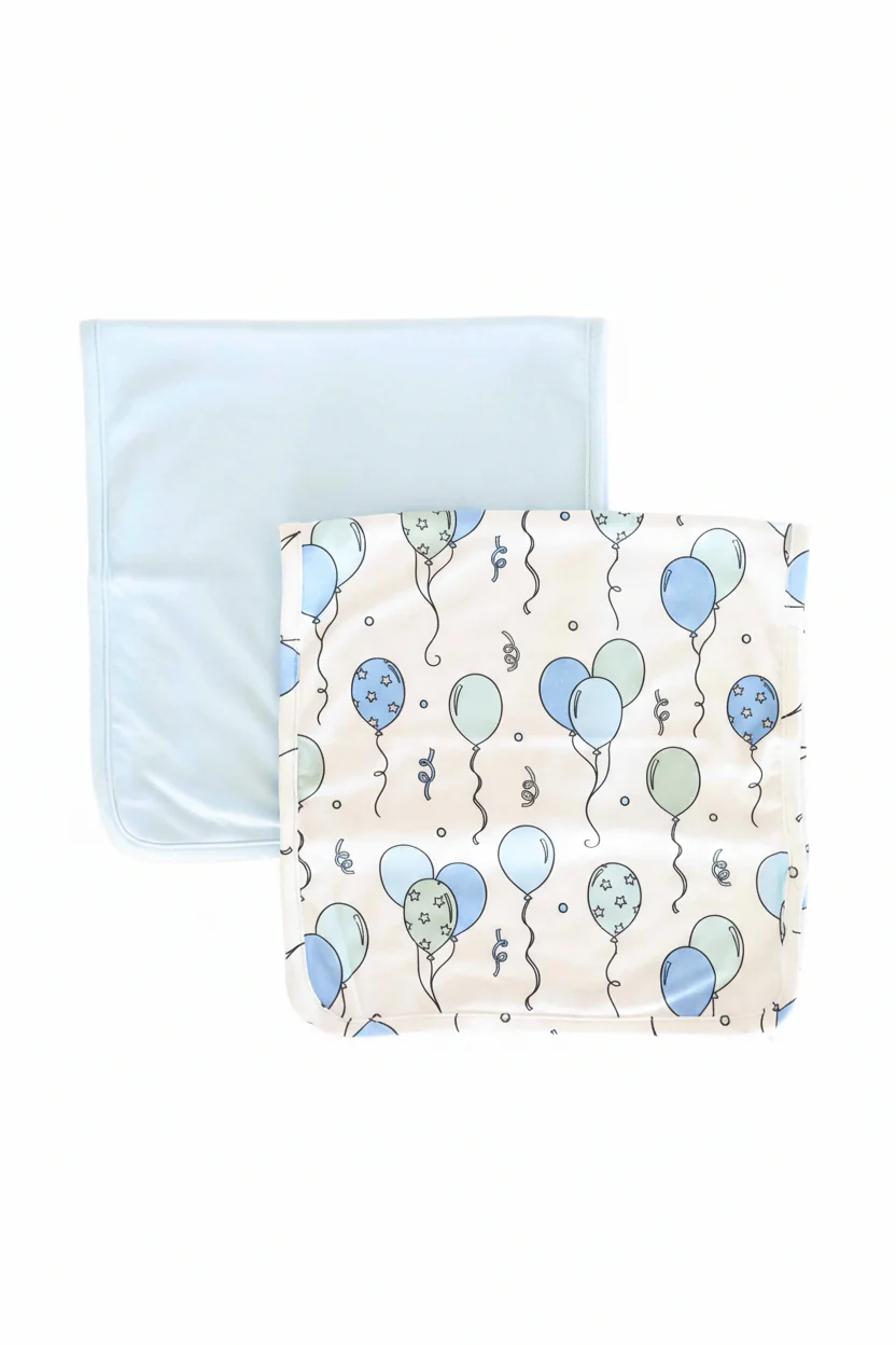 Party Time 2pc Burp Cloth Set | Blue