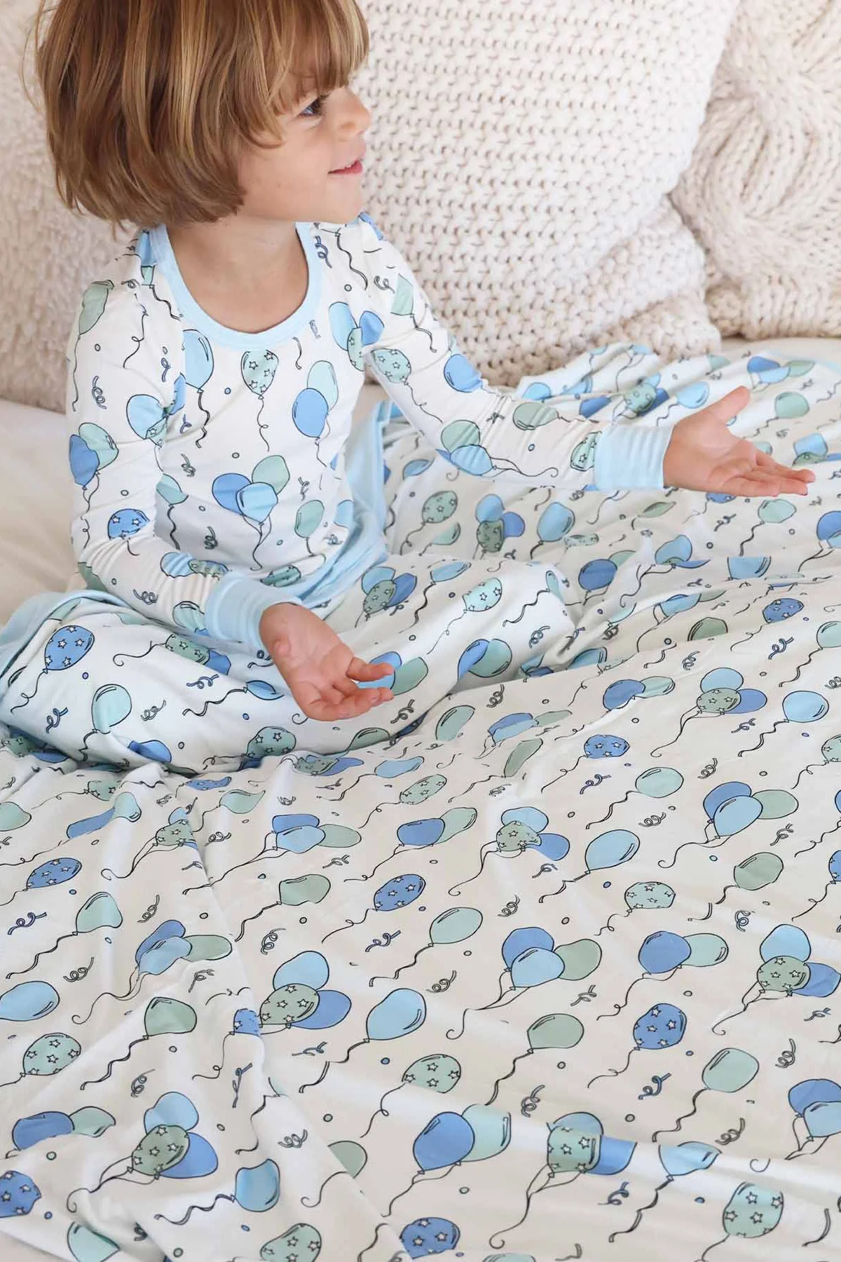 Party Time Double Sided Bamboo Blanket | Blue - Image 4
