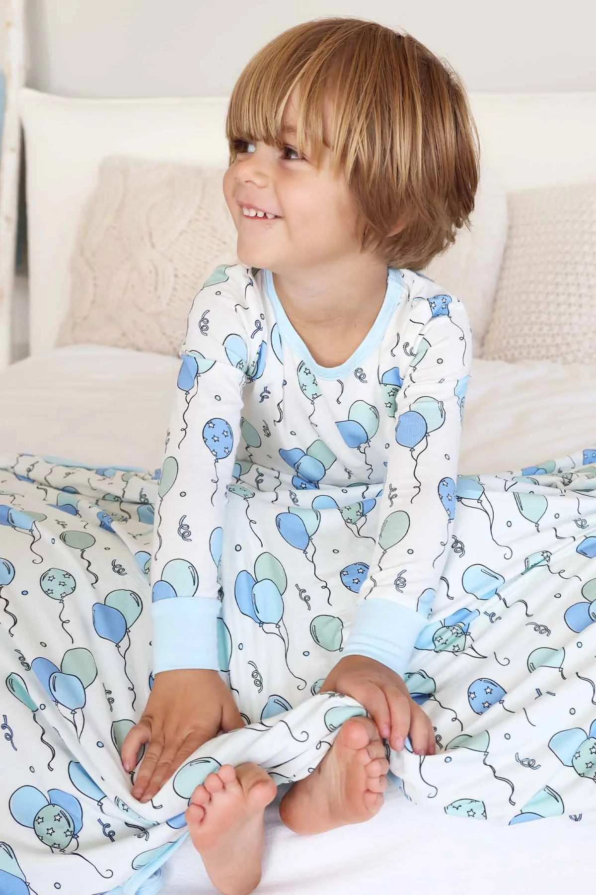 Party Time Double Sided Bamboo Blanket | Blue - Image 7
