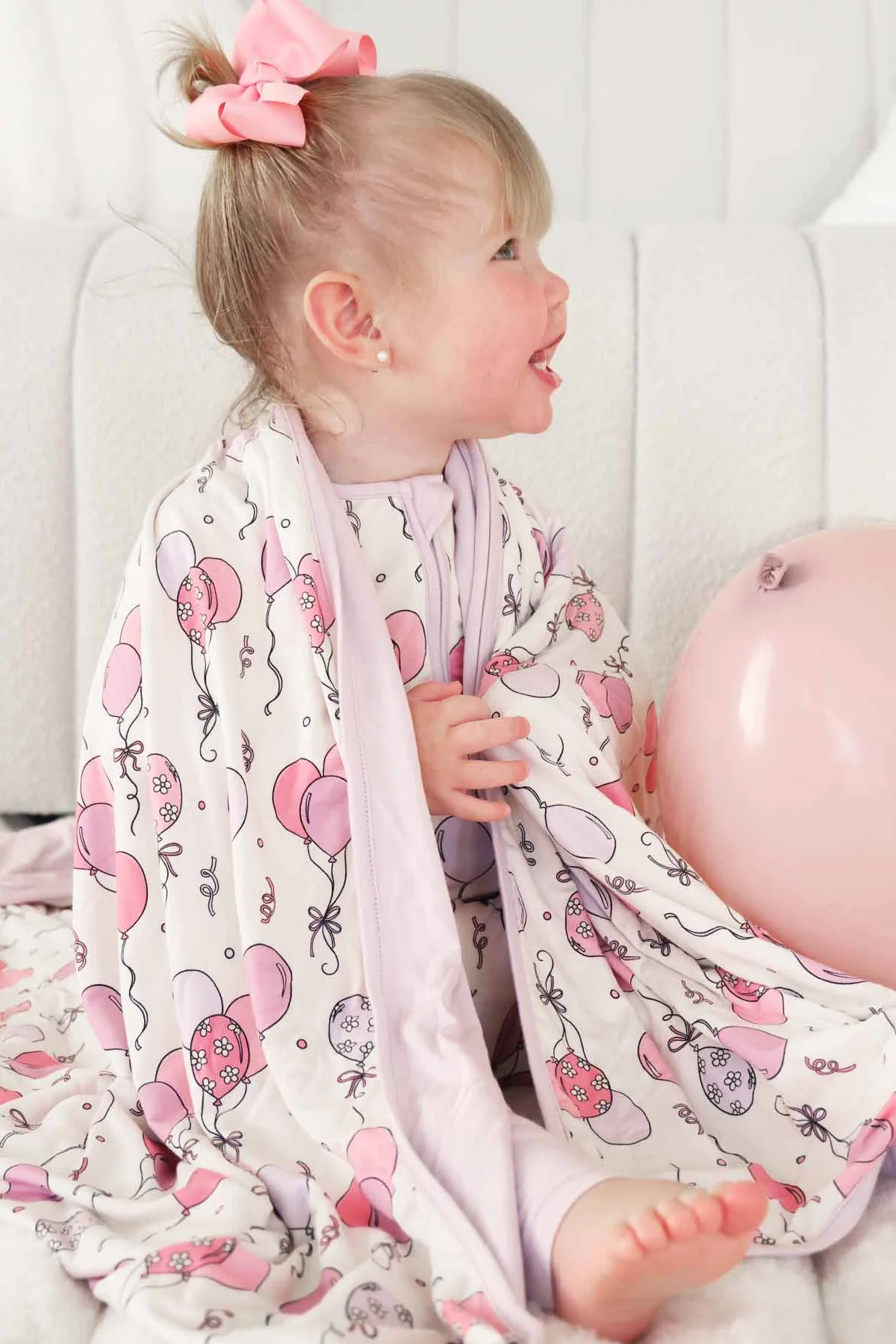 Party Time Double Sided Bamboo Blanket | Pink
