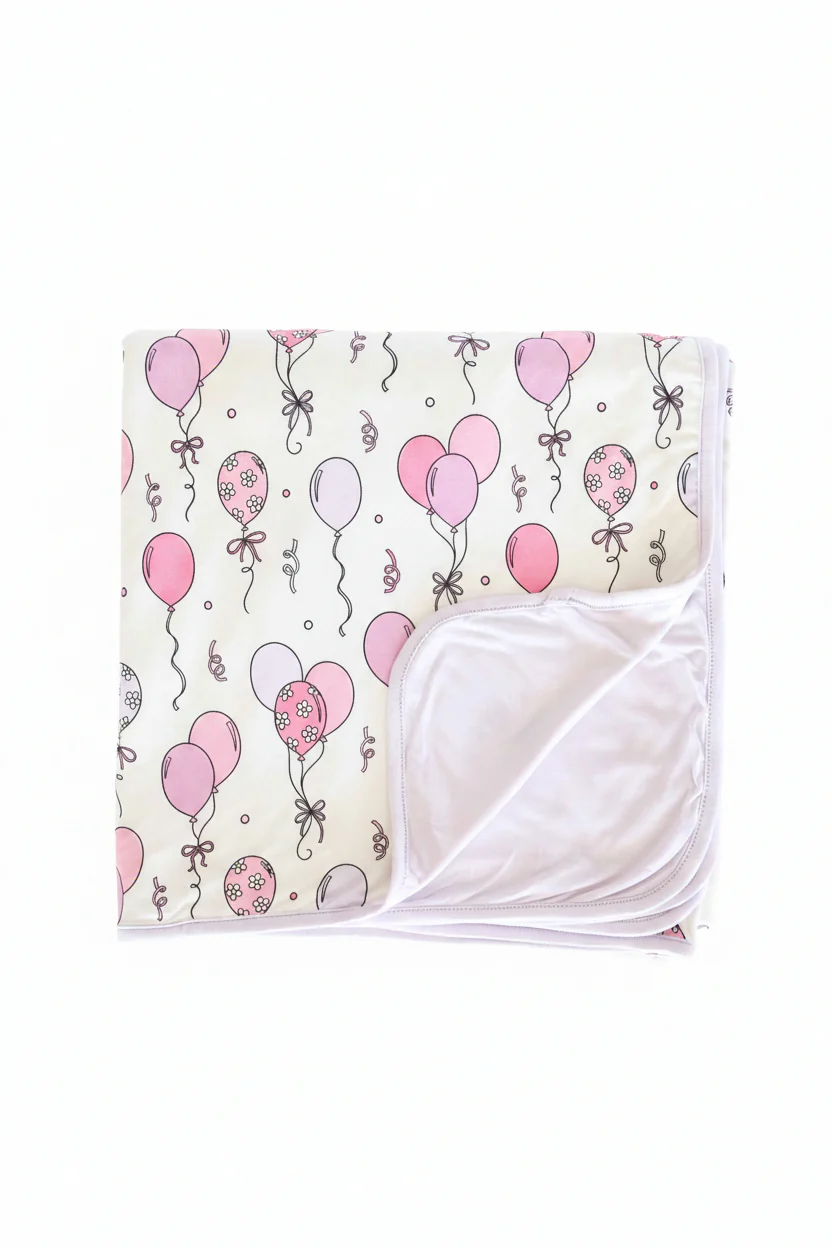 Party Time Double Sided Bamboo Blanket | Pink - Image 2