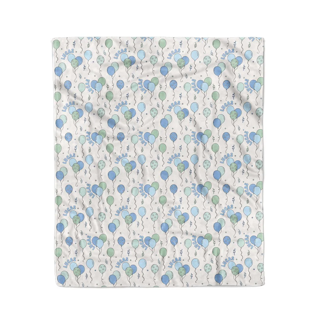 Party Time Personalized Kids Blanket | Blue - Image 5
