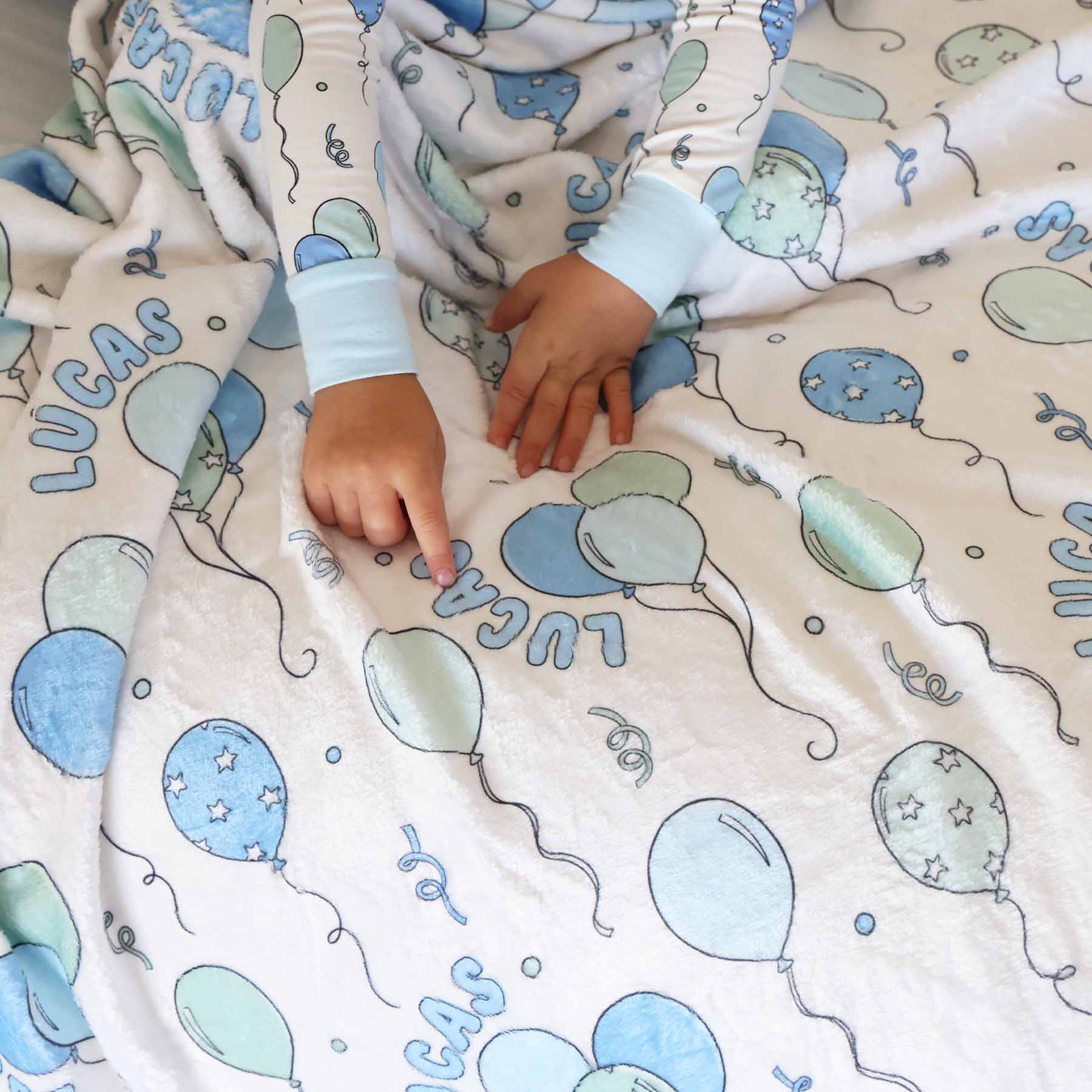Party Time Personalized Kids Blanket | Blue - Image 6