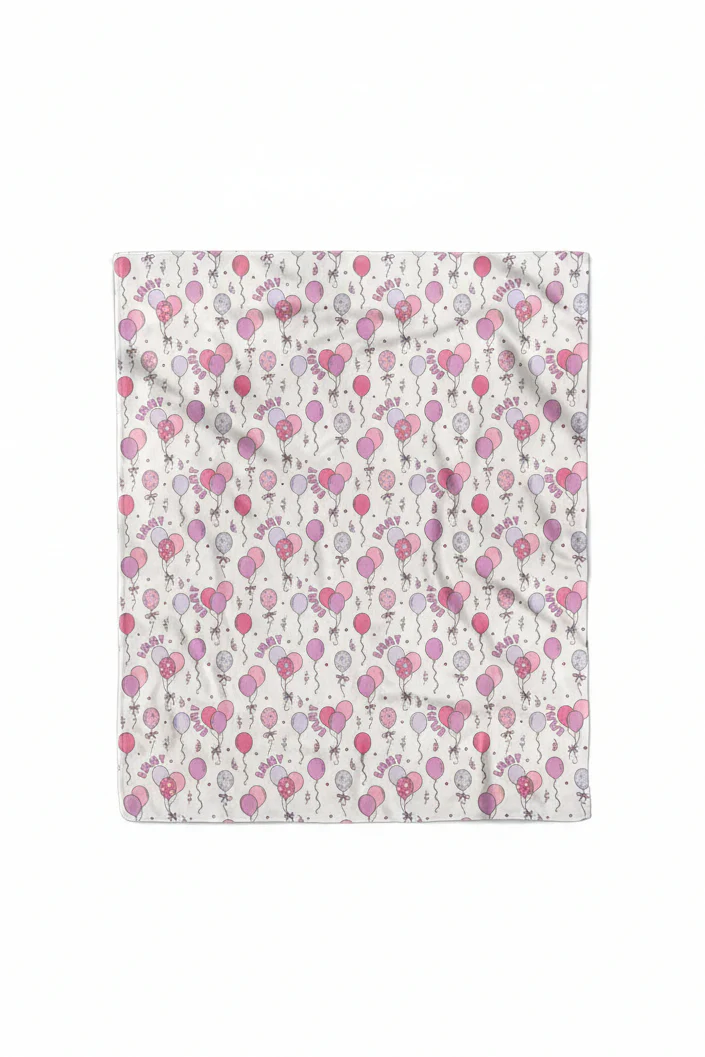 Party Time Personalized Kids Blanket | Pink - Image 4
