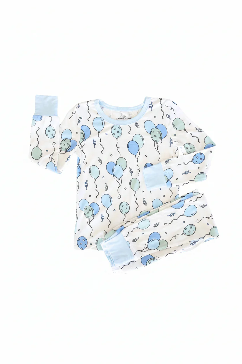 Party Time Two Piece Pajama Set | Blue - Image 6