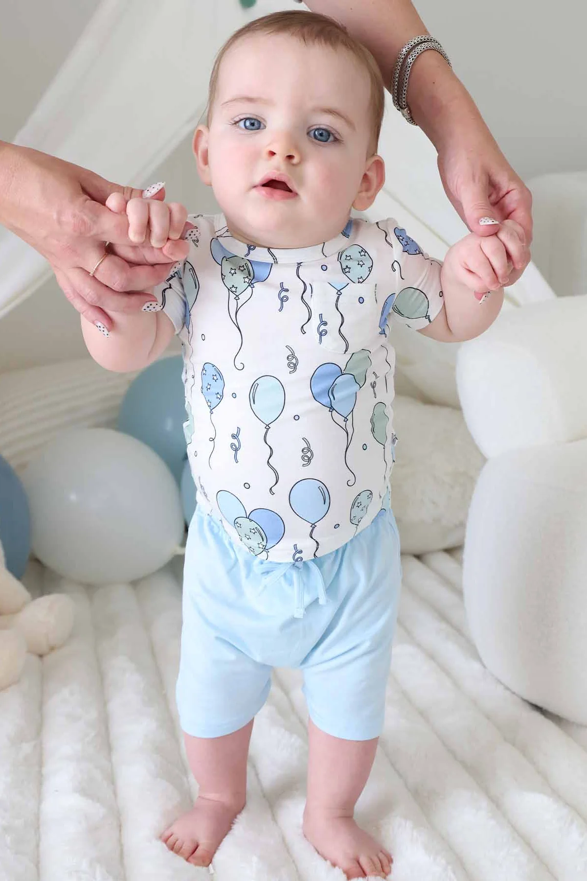 Party Time Two Piece Pocket Short Set | Blue - Image 10