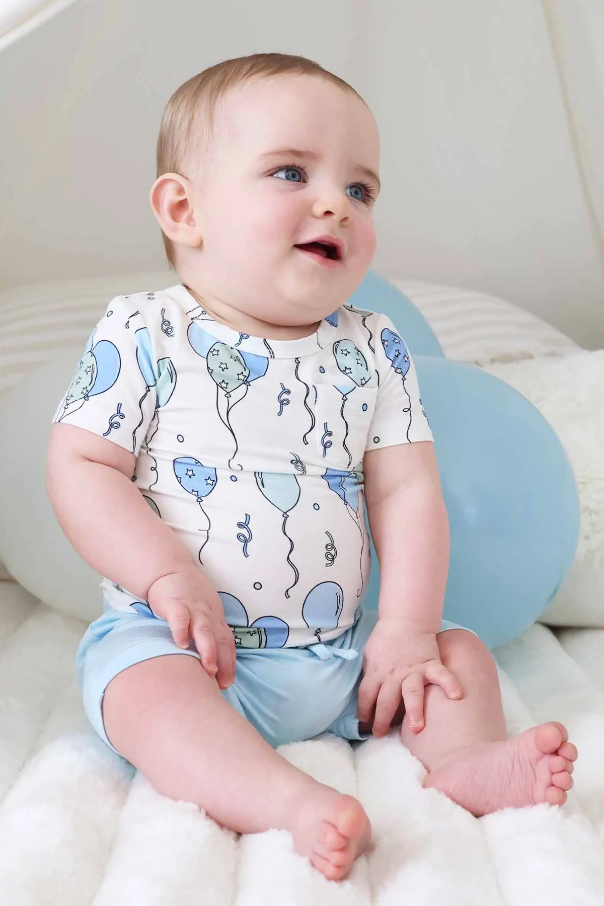 Party Time Two Piece Pocket Short Set | Blue - Image 4