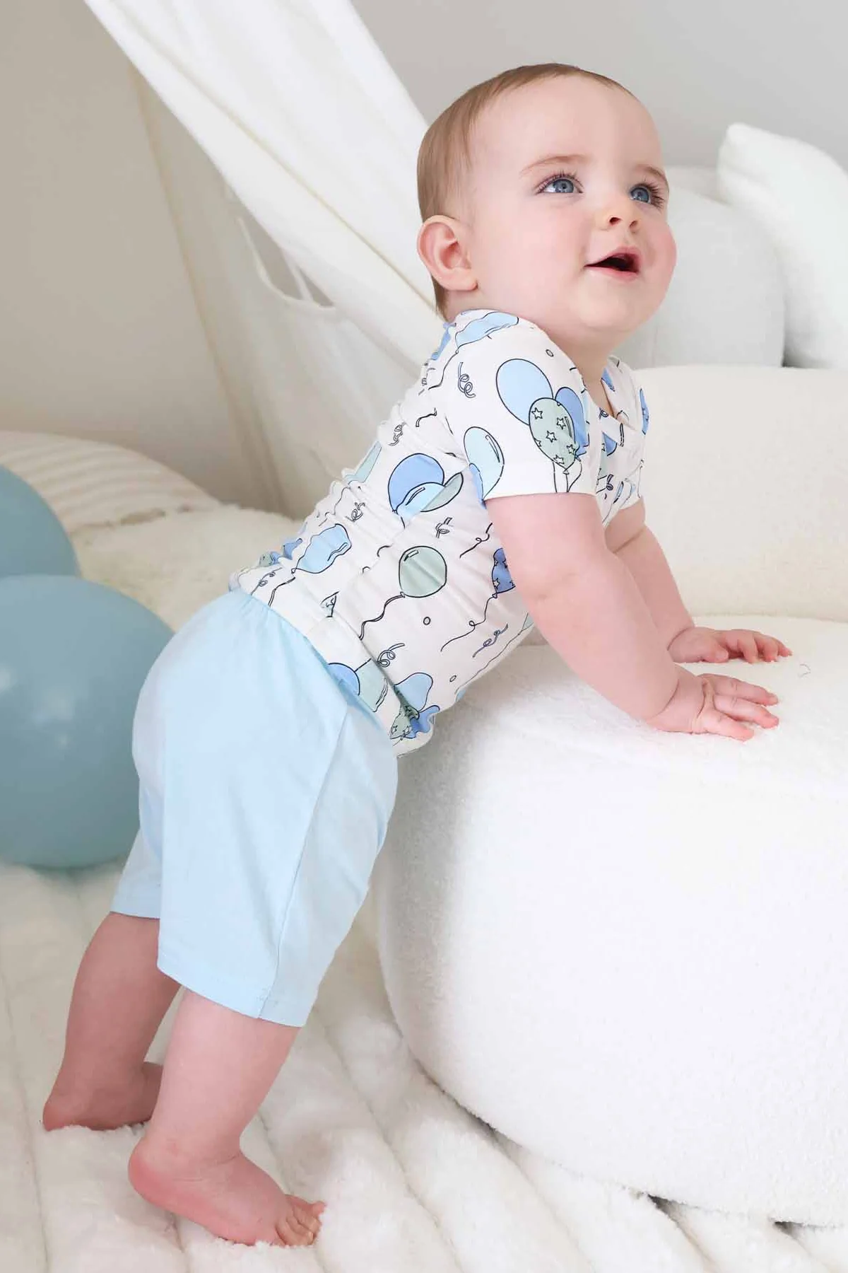 Party Time Two Piece Pocket Short Set | Blue - Image 5