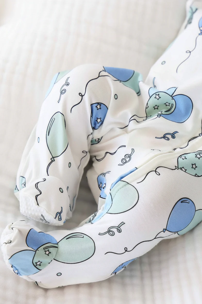 Party Time Zipper Footie | Blue - Image 8