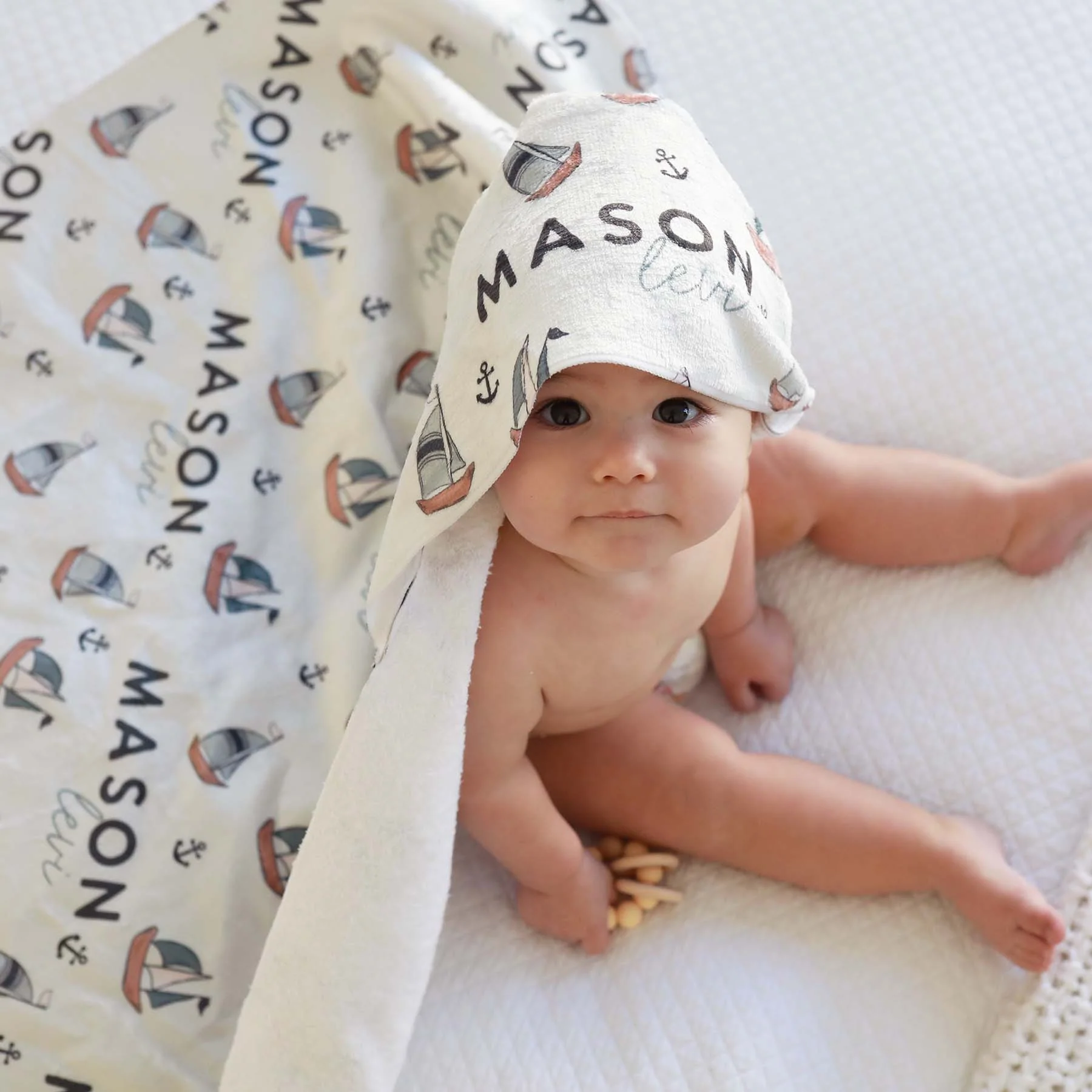 Personalized Hooded Towel | Set Sail - Image 10