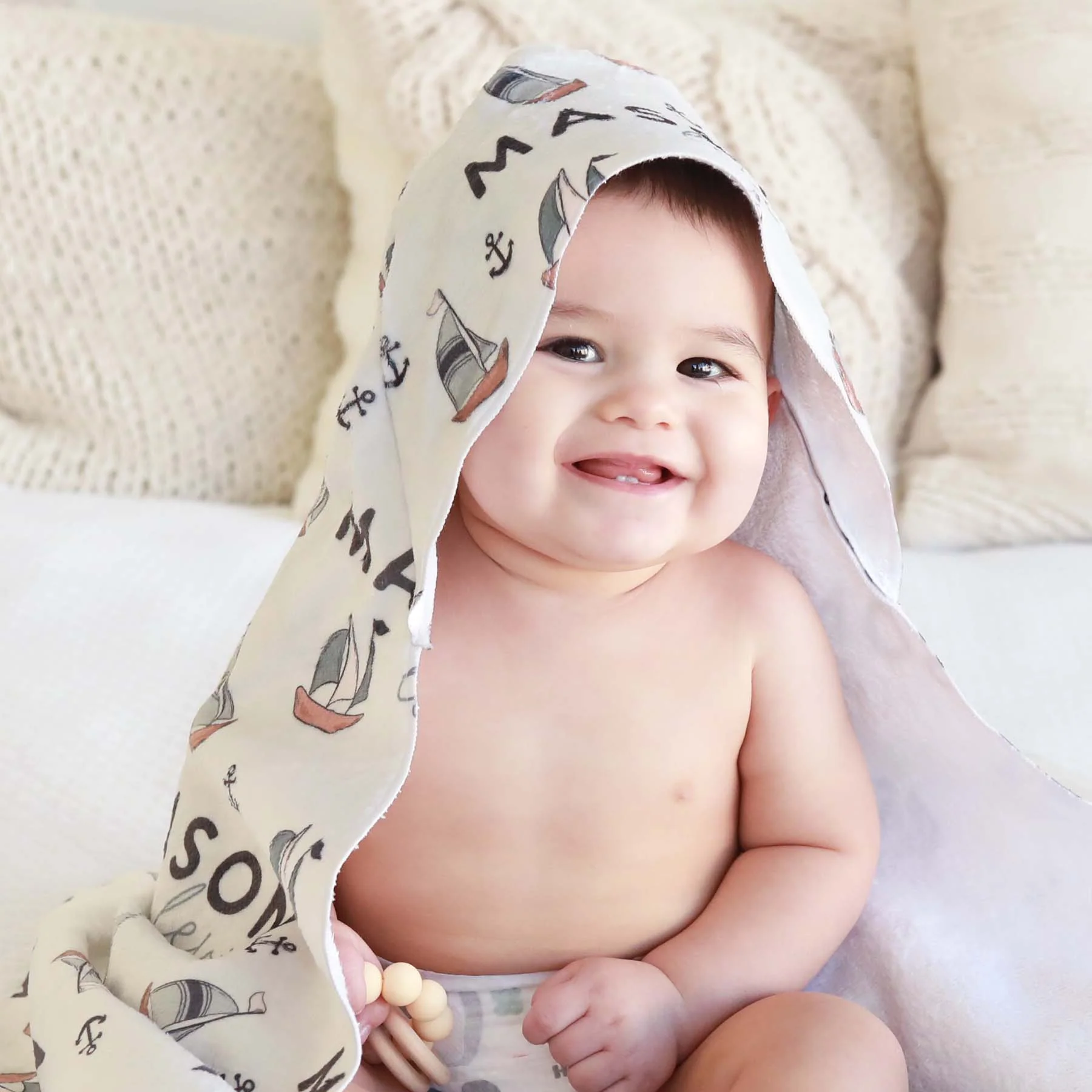 Personalized Hooded Towel | Set Sail - Image 11