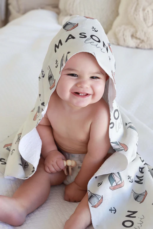 Personalized Hooded Towel | Set Sail - Image 9