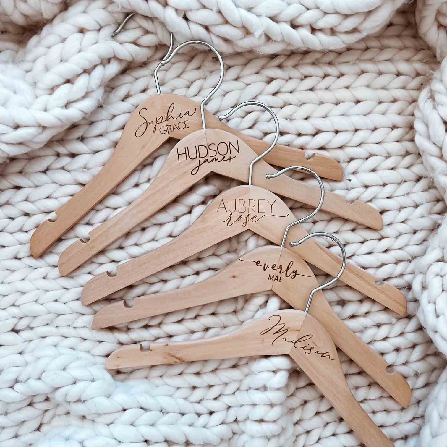 Personalized Baby Name Wood Hanger | Script - Image 2