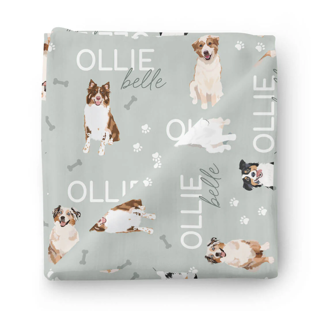 Personalized Baby Name Swaddle Blanket | Dog Breeds - Image 12