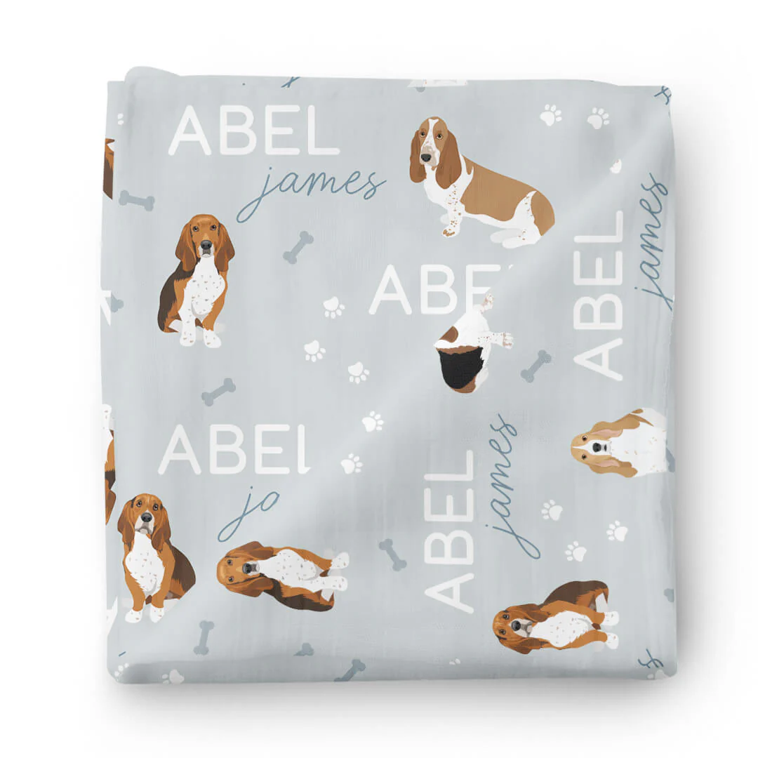 Personalized Baby Name Swaddle Blanket | Dog Breeds - Image 15