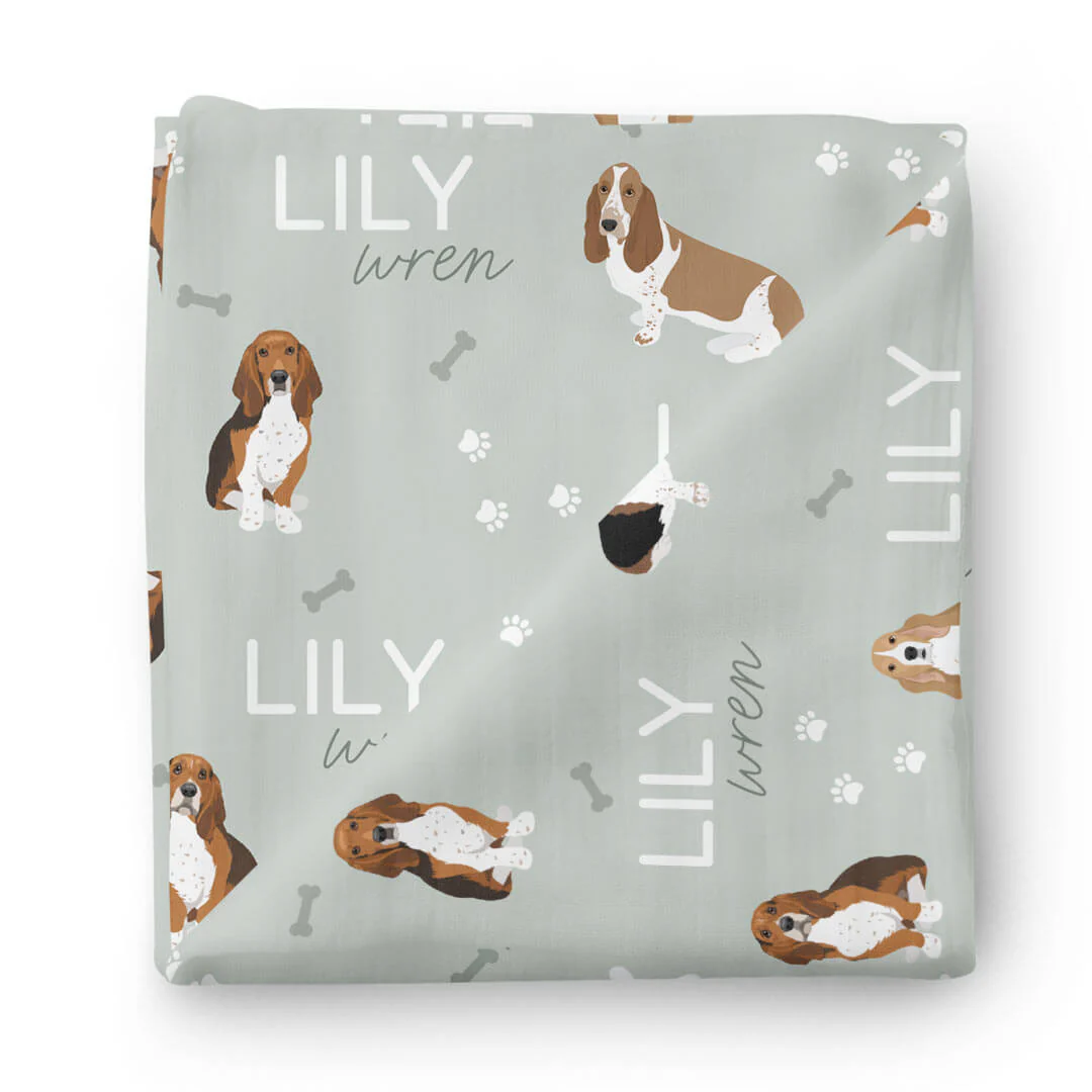 Personalized Baby Name Swaddle Blanket | Dog Breeds - Image 18