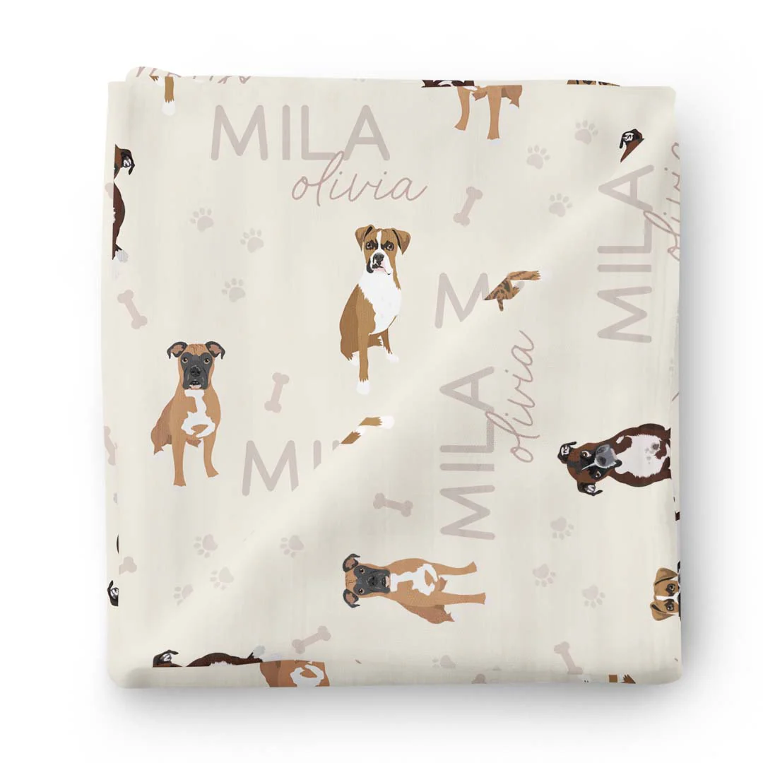 Personalized Baby Name Swaddle Blanket | Dog Breeds - Image 21