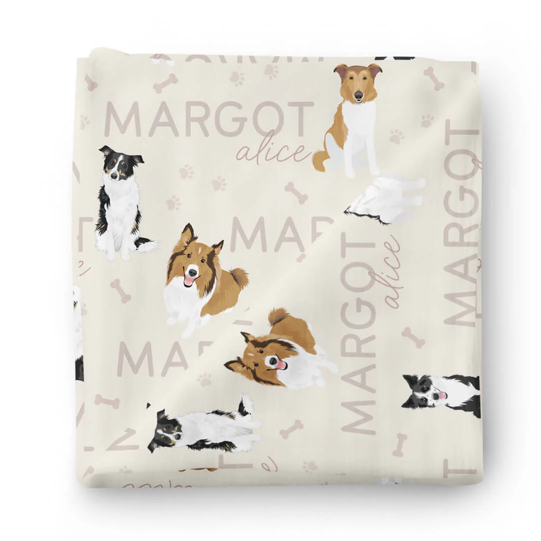 Personalized Baby Name Swaddle Blanket | Dog Breeds - Image 25