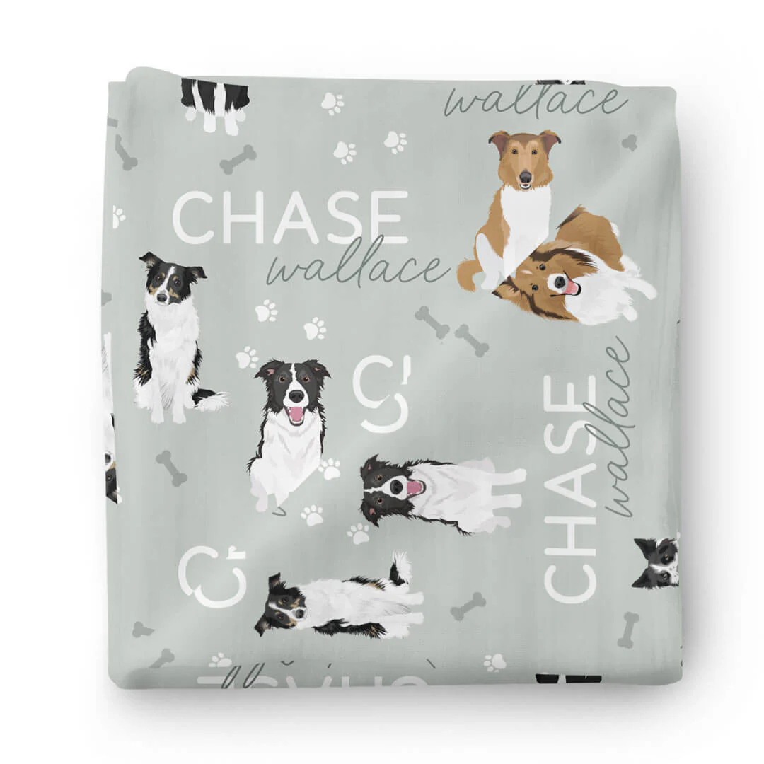 Personalized Baby Name Swaddle Blanket | Dog Breeds - Image 26