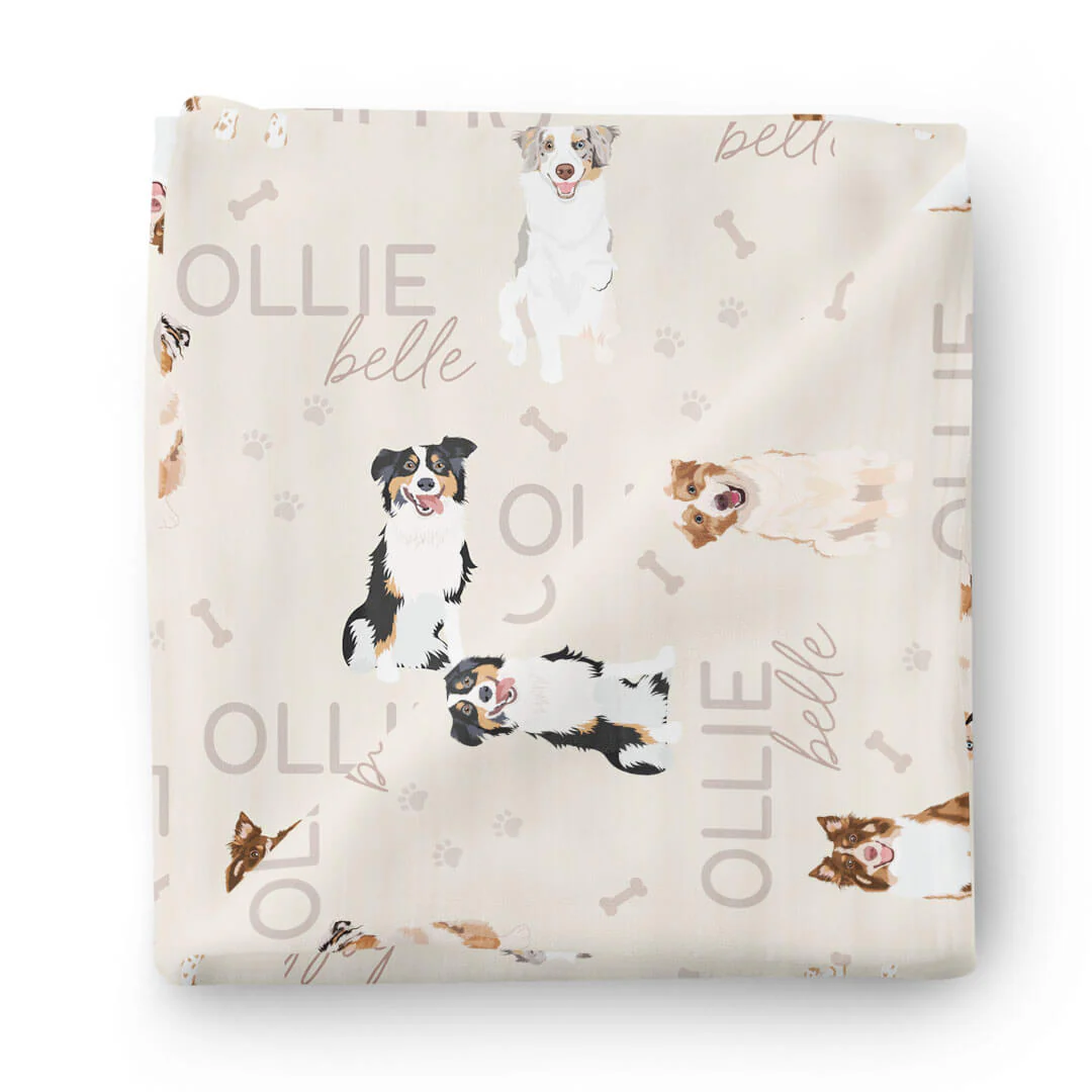 Personalized Baby Name Swaddle Blanket | Dog Breeds - Image 3