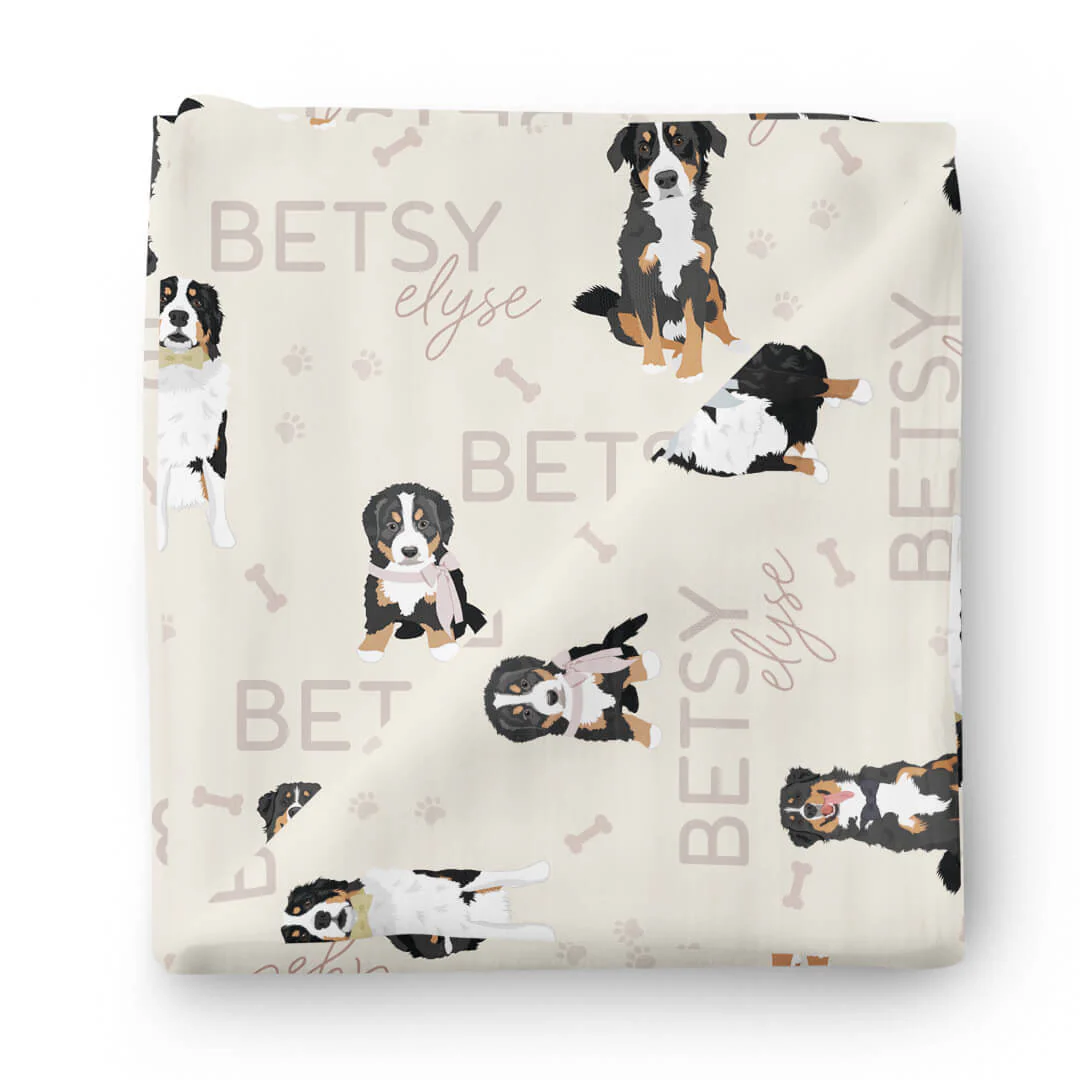 Personalized Baby Name Swaddle Blanket | Dog Breeds - Image 33