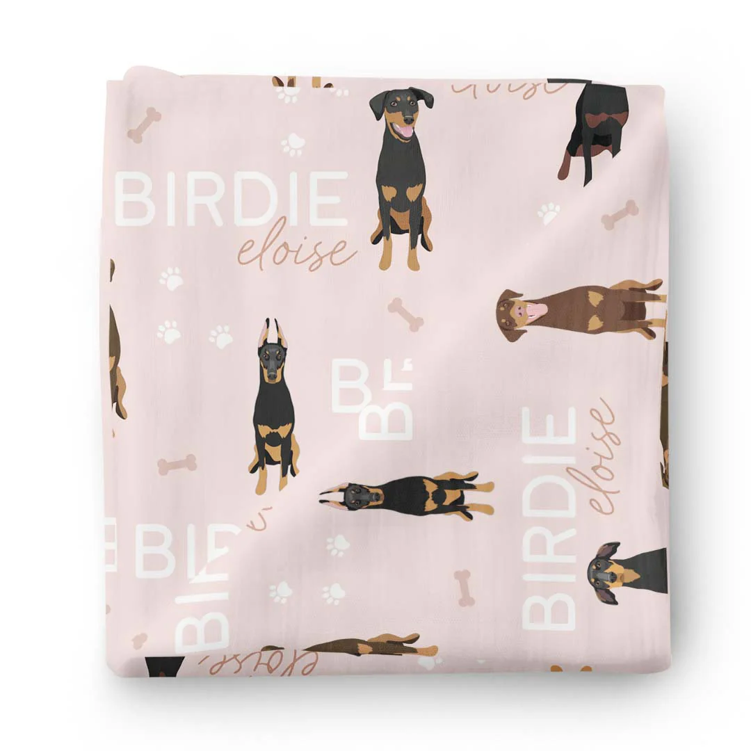 Personalized Baby Name Swaddle Blanket | Dog Breeds - Image 34