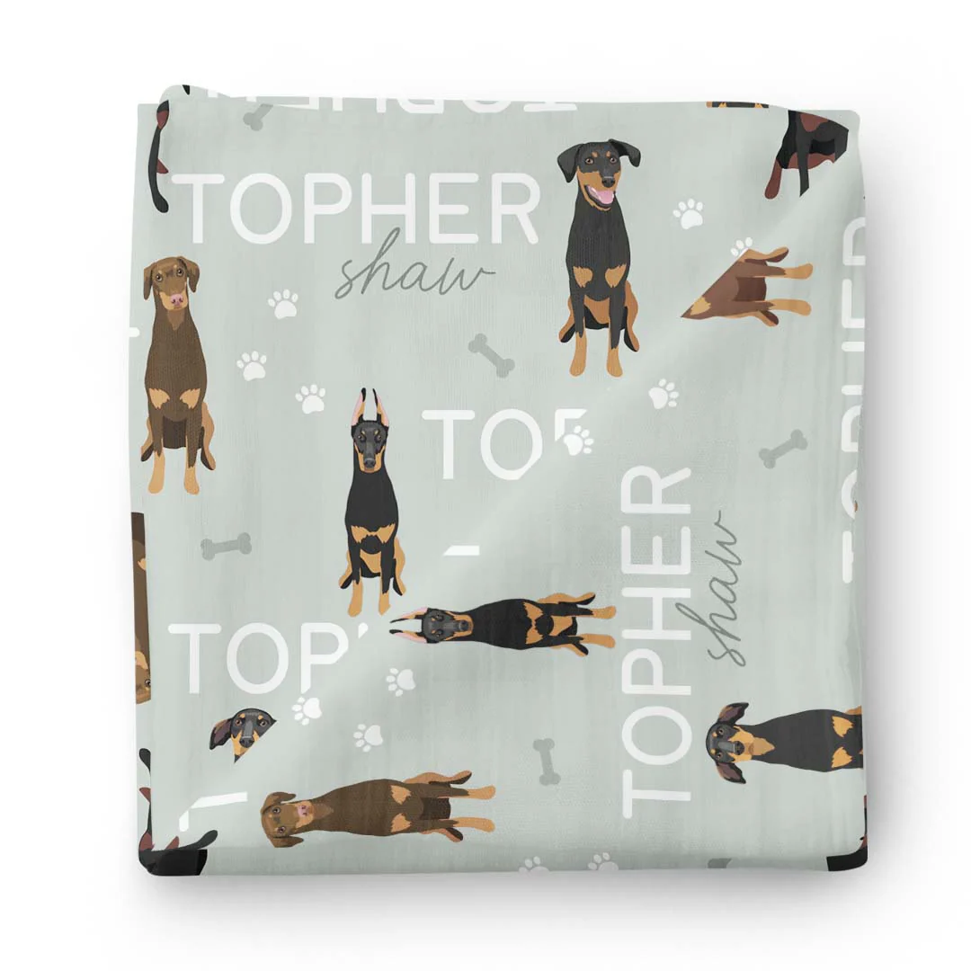 Personalized Baby Name Swaddle Blanket | Dog Breeds - Image 35