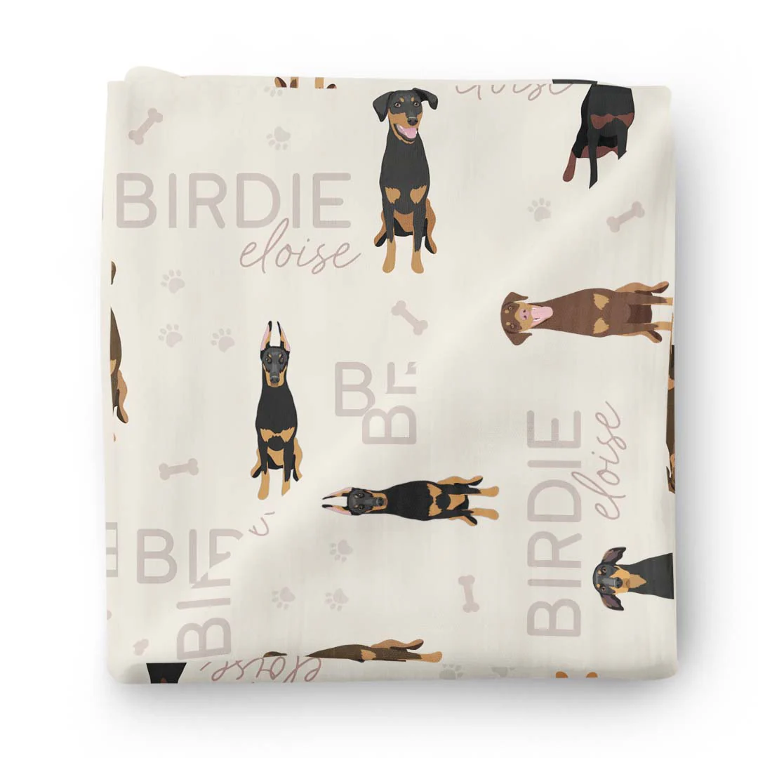 Personalized Baby Name Swaddle Blanket | Dog Breeds - Image 36