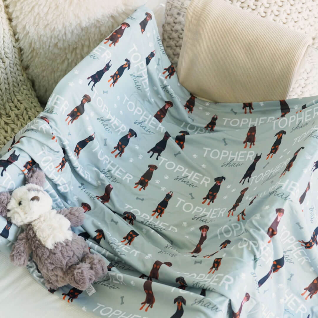 Personalized Baby Name Swaddle Blanket | Dog Breeds - Image 37