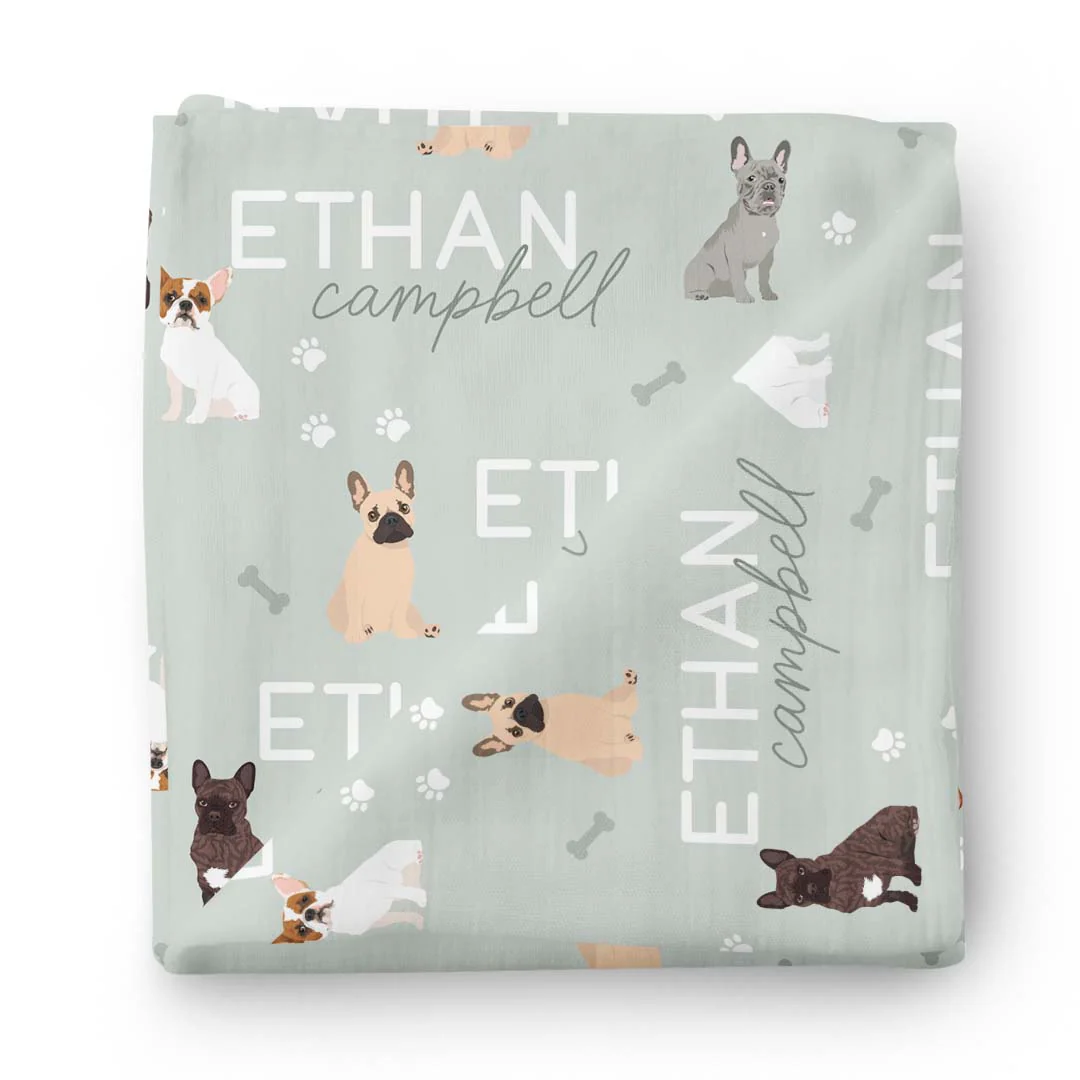Personalized Baby Name Swaddle Blanket | Dog Breeds - Image 5