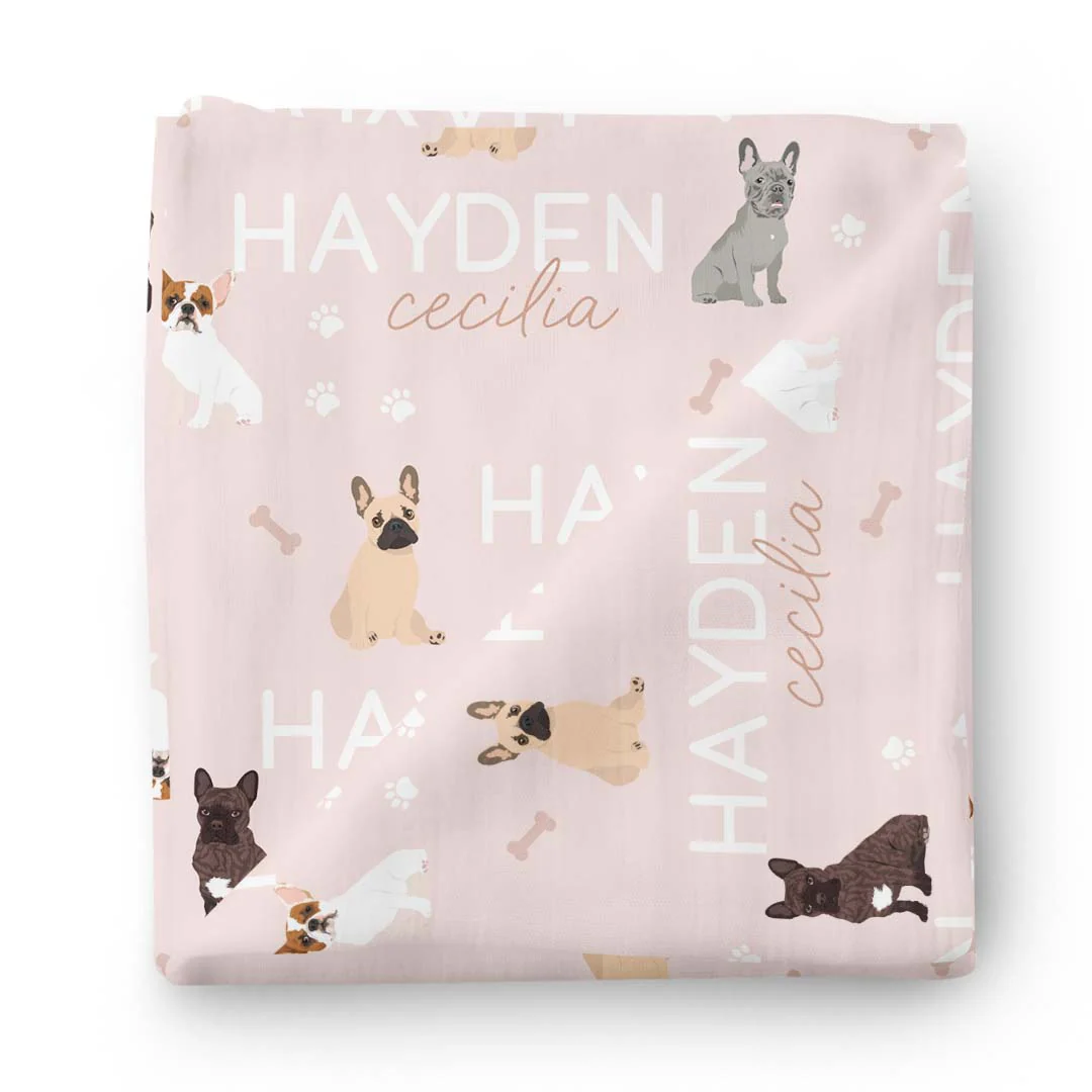 Personalized Baby Name Swaddle Blanket | Dog Breeds - Image 51