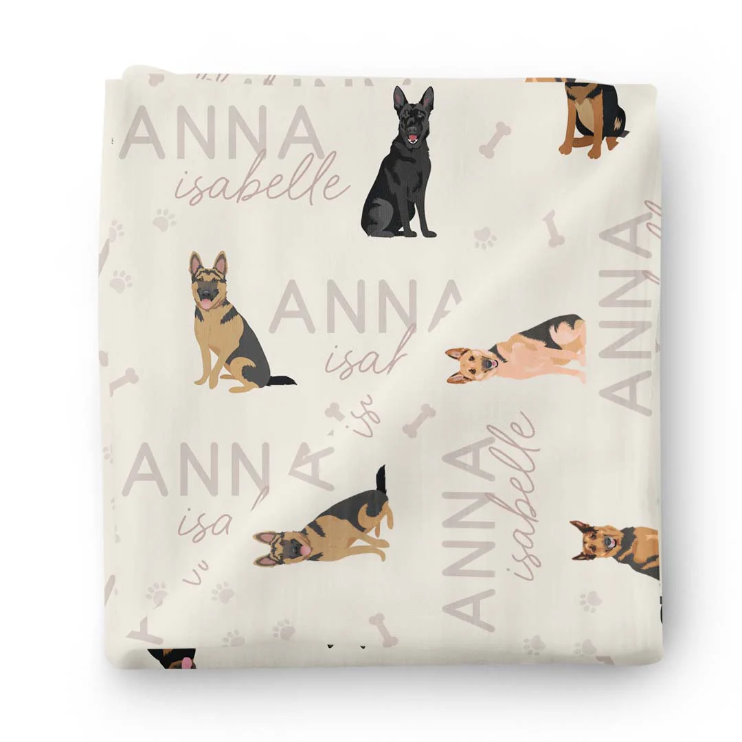 Personalized Baby Name Swaddle Blanket | Dog Breeds - Image 55