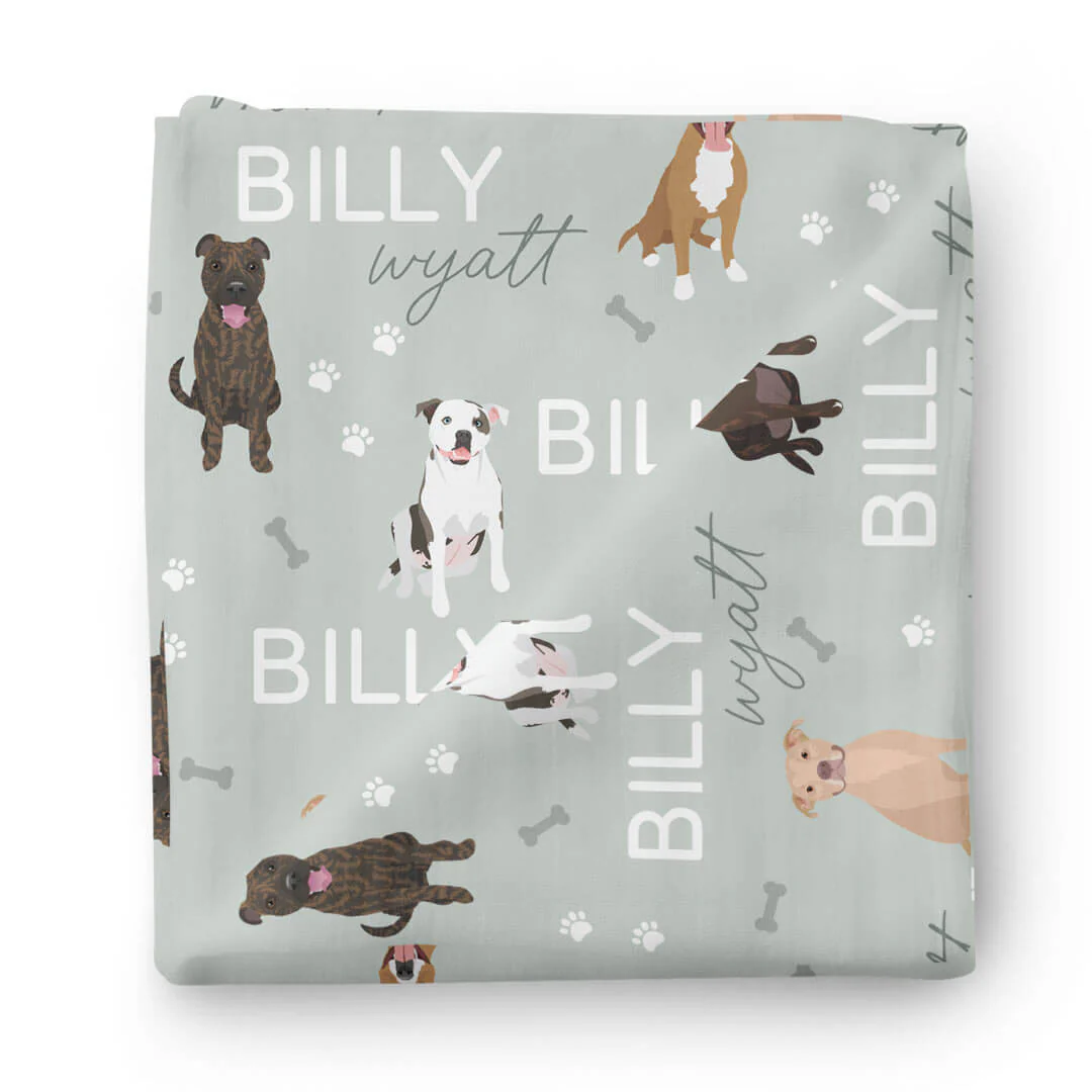 Personalized Baby Name Swaddle Blanket | Dog Breeds - Image 69