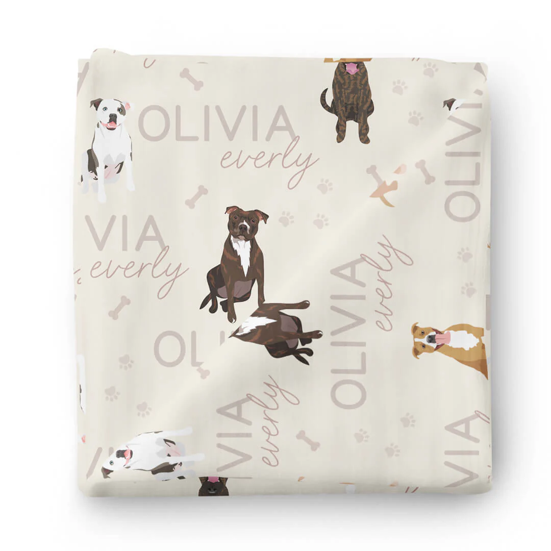 Personalized Baby Name Swaddle Blanket | Dog Breeds - Image 72