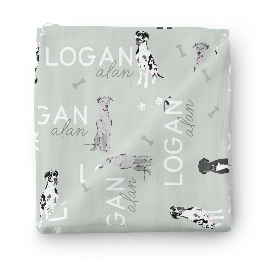 Personalized Baby Name Swaddle Blanket | Dog Breeds - Image 73