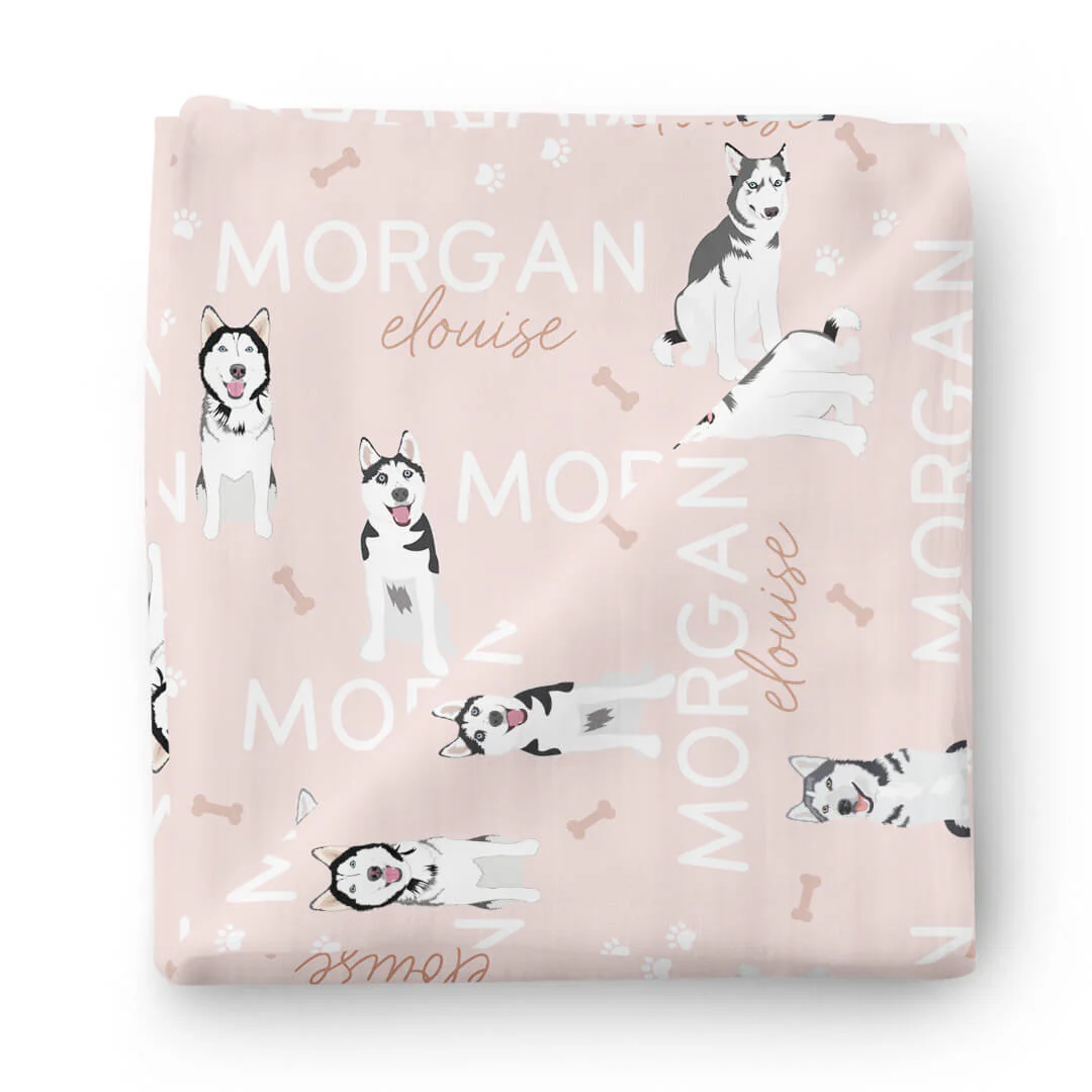 Personalized Baby Name Swaddle Blanket | Dog Breeds - Image 77