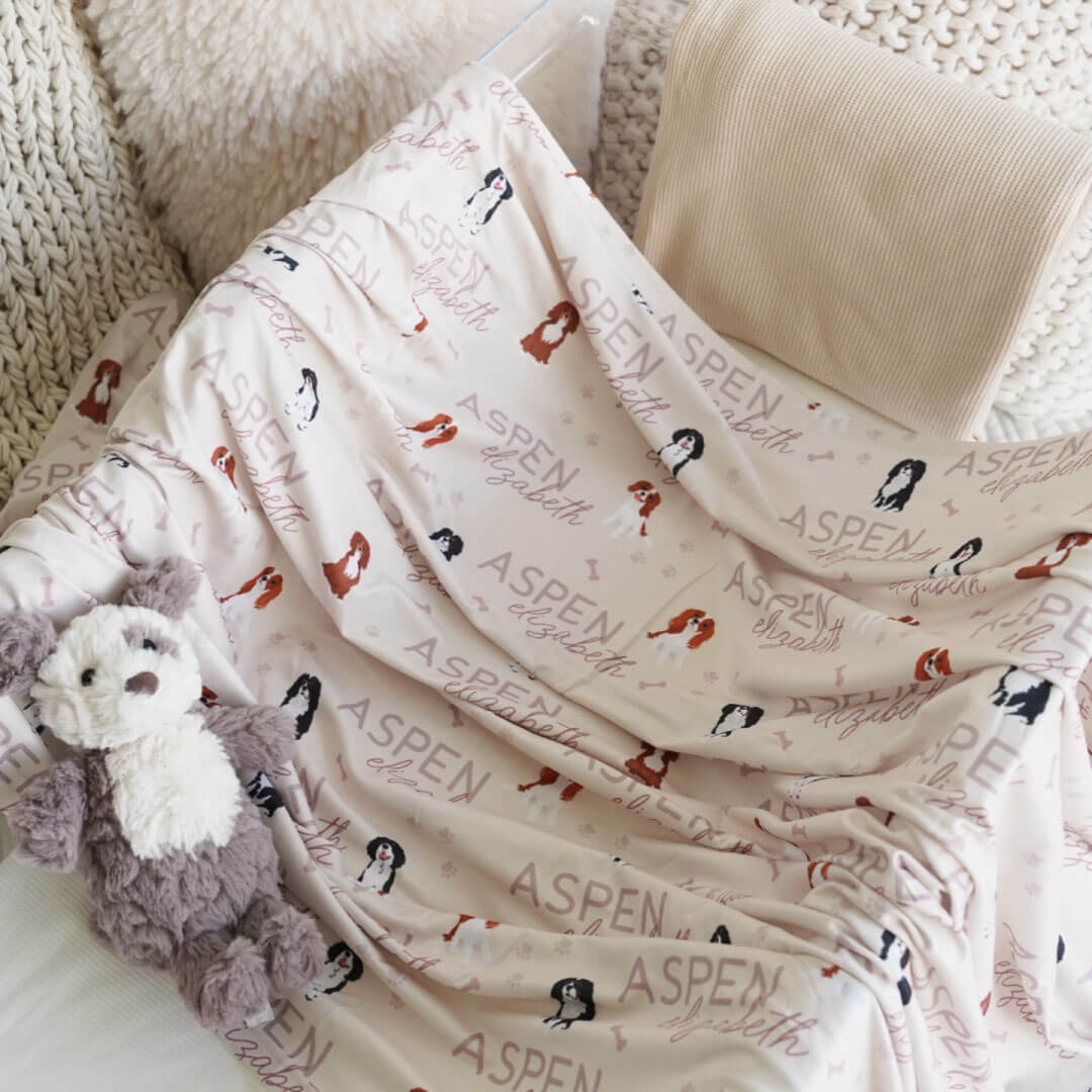 Personalized Baby Name Swaddle Blanket | Dog Breeds - Image 84