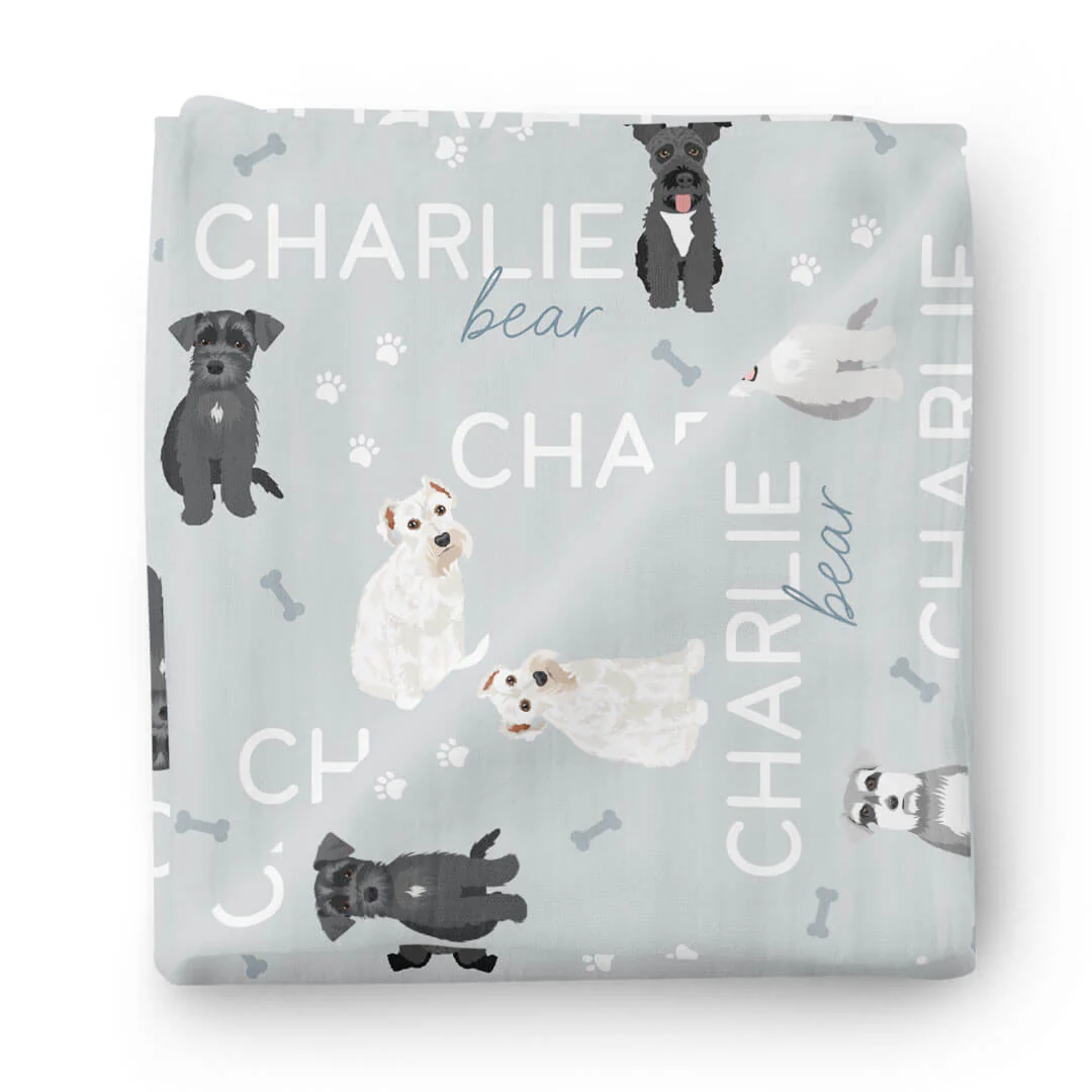 Personalized Baby Name Swaddle Blanket | Dog Breeds - Image 89