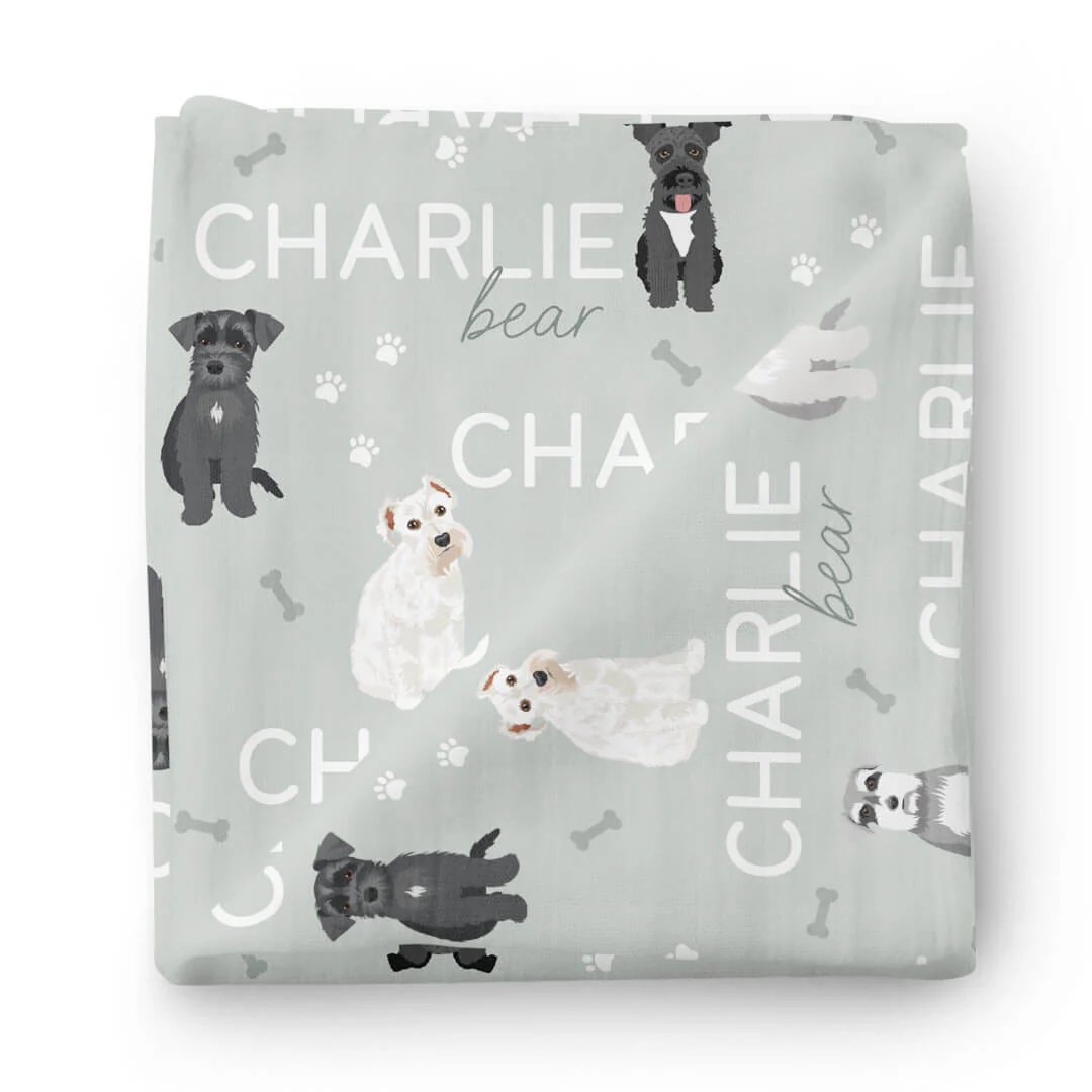 Personalized Baby Name Swaddle Blanket | Dog Breeds - Image 91