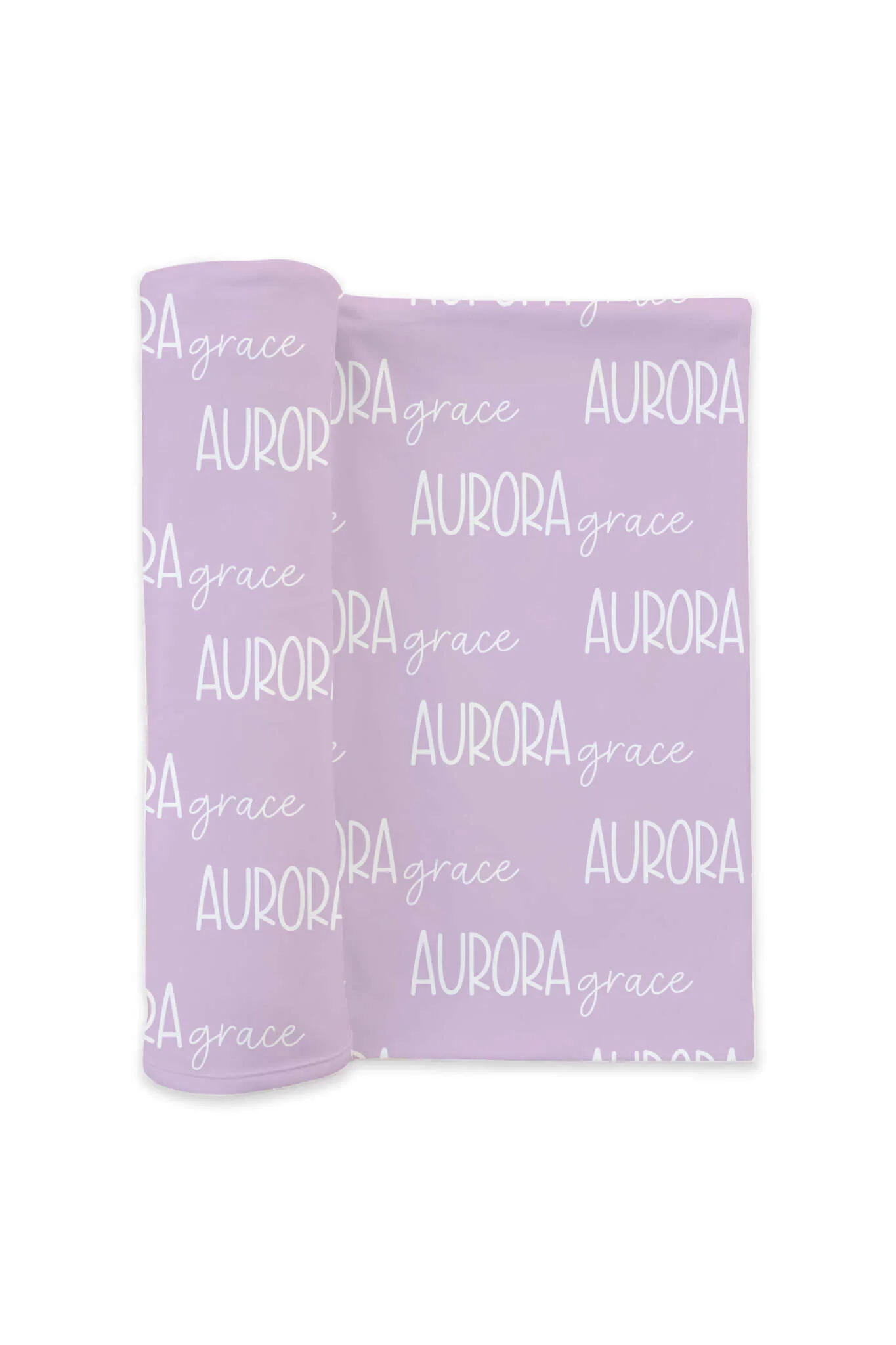 Personalized Baby Name Swaddle Blanket Font Duo | Barely Orchid - Image 2