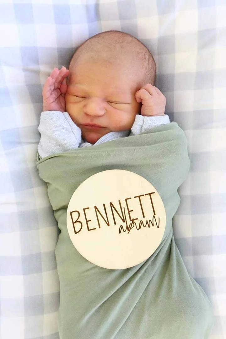Personalized Baby Name Wood Announcement | Block