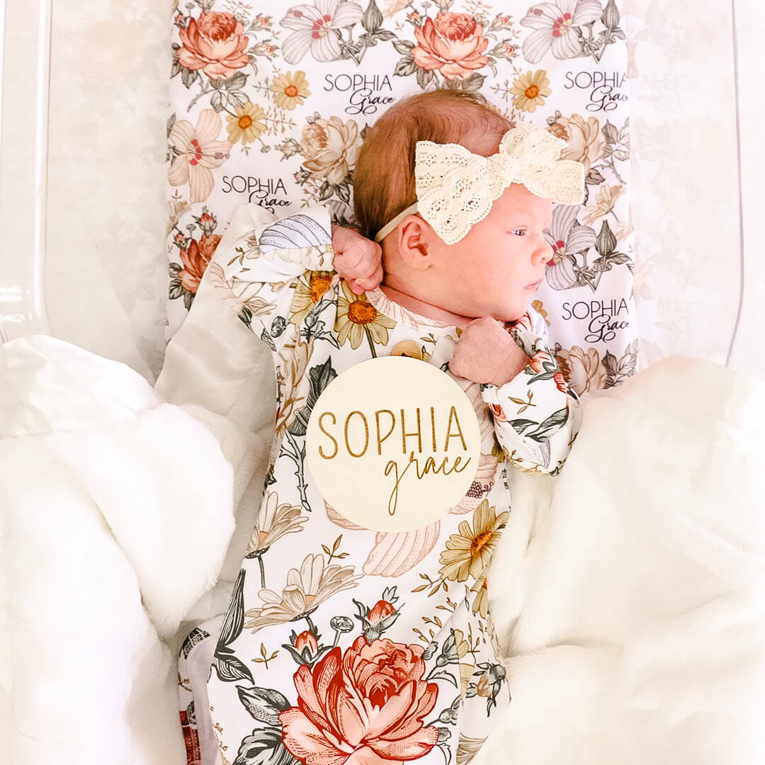 Personalized Baby Name Wood Announcement | Block Girl - Image 2